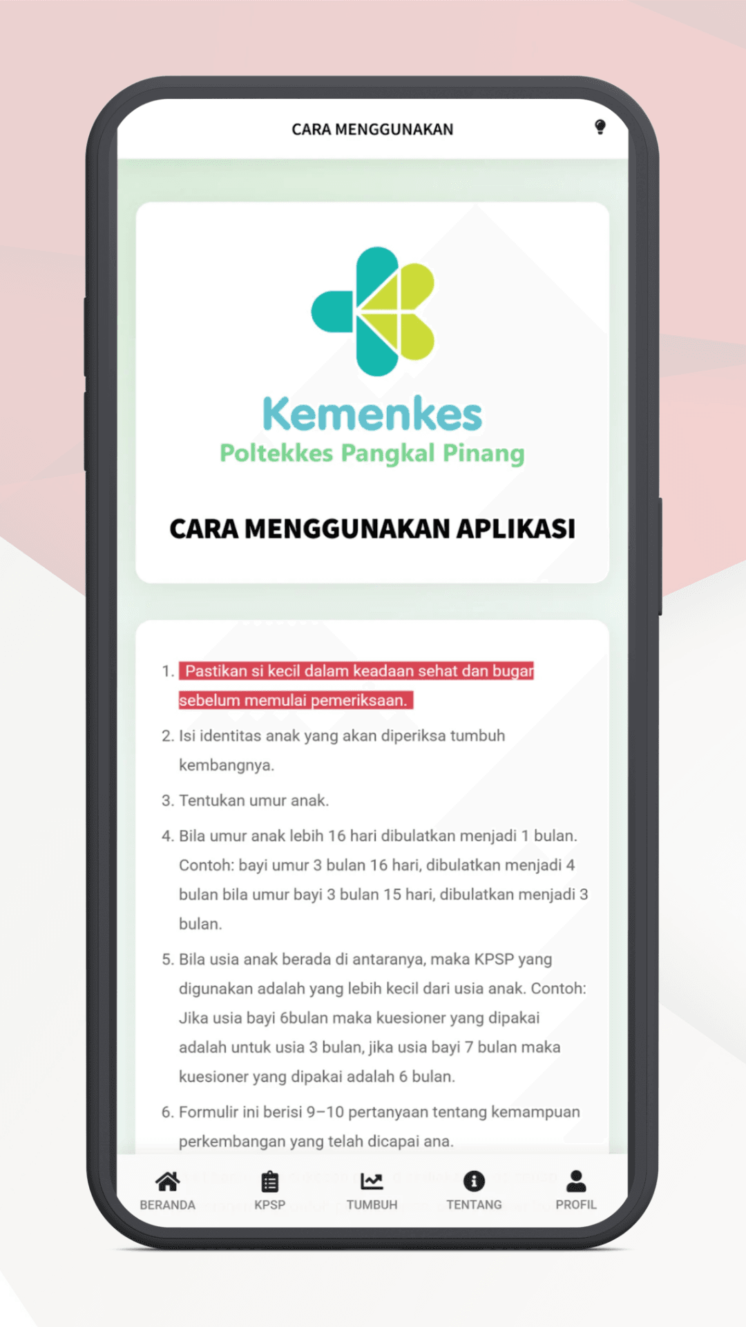 Cara menggunakan pada aplikasi DTAM